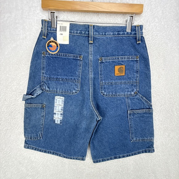 Carhartt Double Knee Denim Jean Shorts 30 B79 DST Darkstone NWT Deadstock NOS - Picture 2 of 10